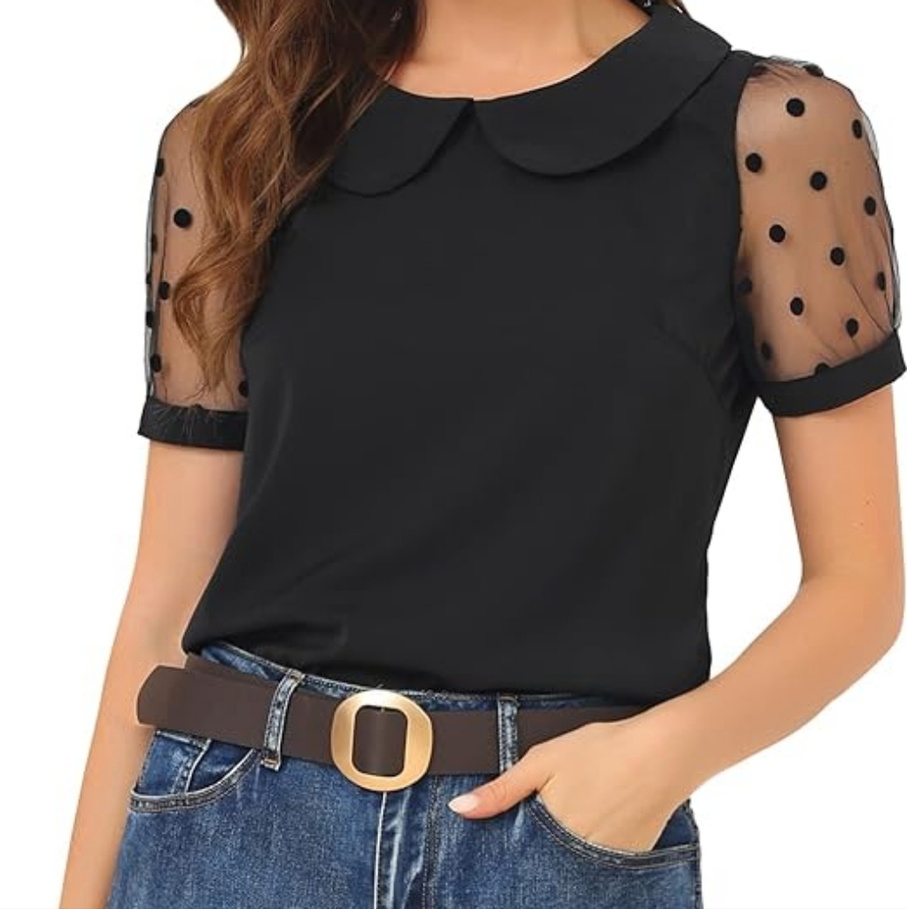NWT Allegra K Women's Peter Pan Collar Top